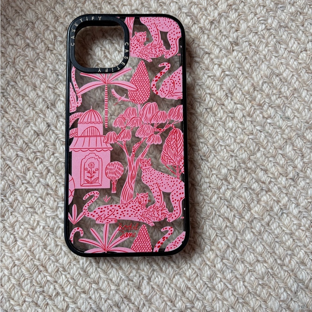 Casetify Pink Leopard Phone Case, iPhone 15